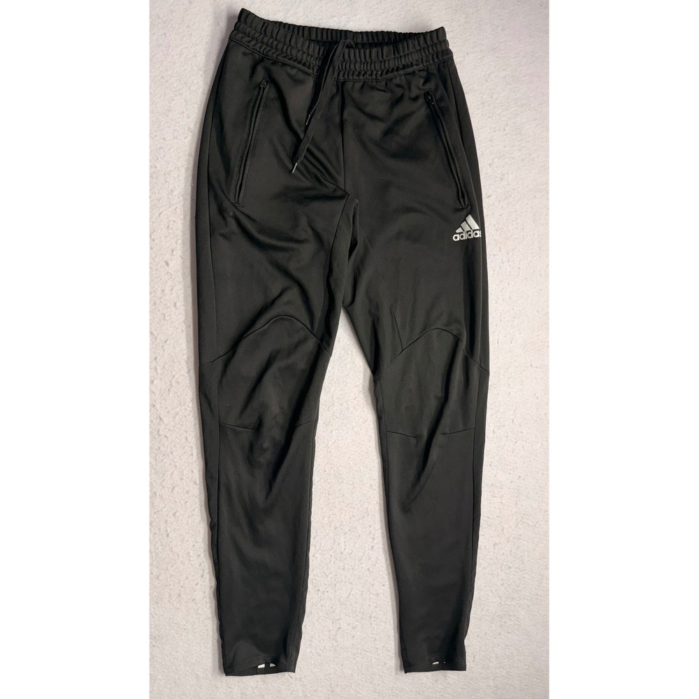 Adidas Climalite Mens Black Tapered Training Soccer Pants Size Small RN 88387